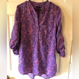 Vintage Gap Purple Paisley Top in Medium